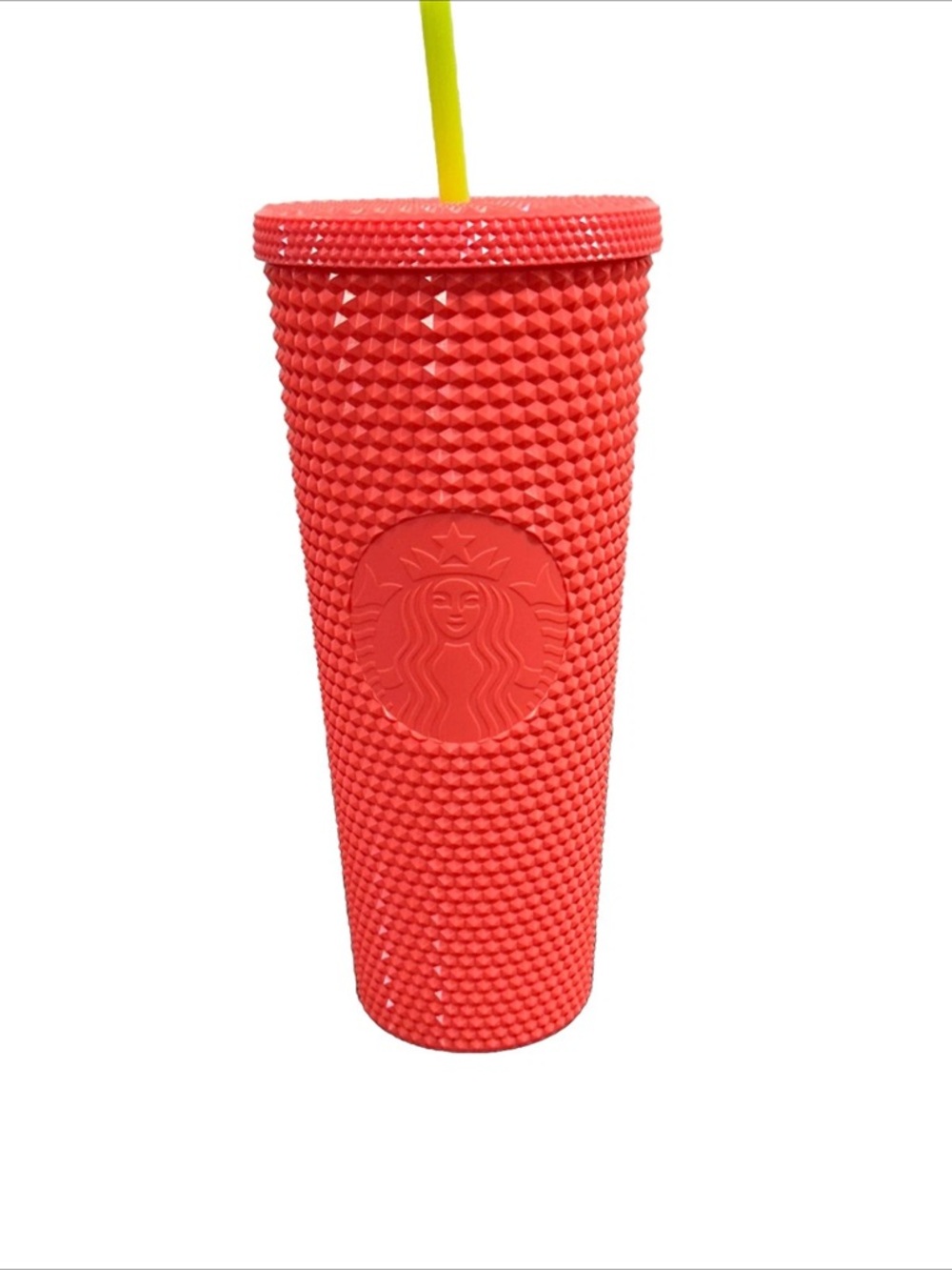 Starbucks Studded Pink Dragonfruit Tumbler Cup 24oz Yellow Straw NEW